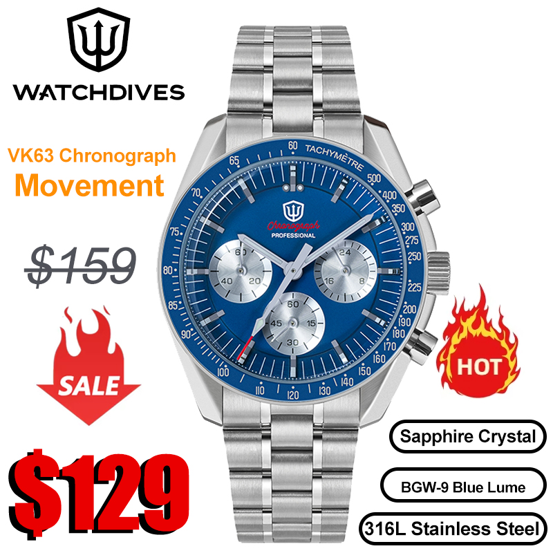 Guilloché Dial Watch - Watchdives New WD1863 Quartz Watch VK63