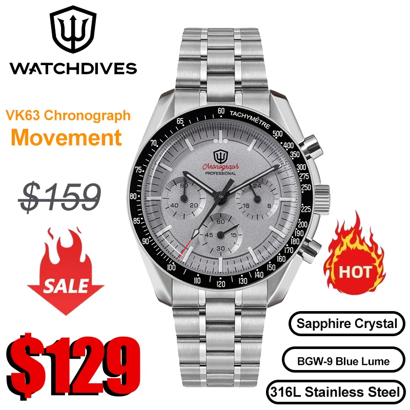 Guilloché Dial Watch - Watchdives New WD1863 Mechanical Quartz Wristwatch