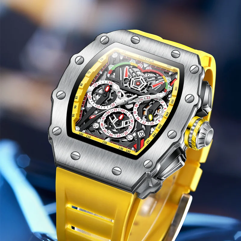 Luxury Watch White - ONOLA 6827 Unique Barrel Type Men's