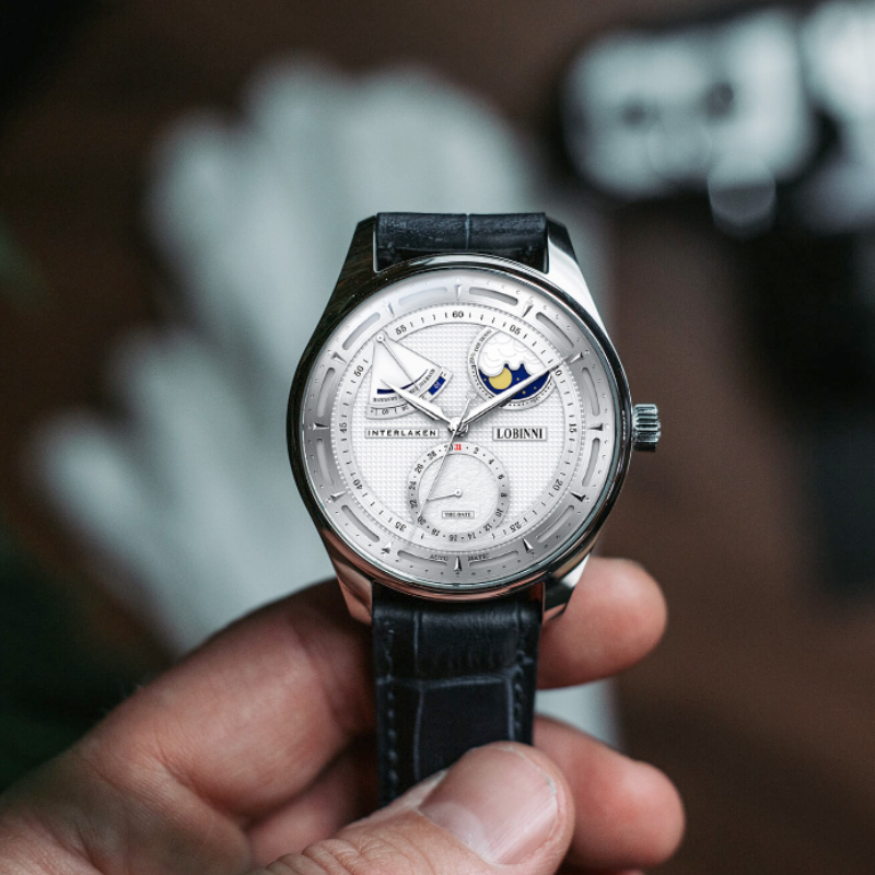 Lobinni Moon Phase Seagull Wat - Guilloché Dial Watch 评论和价格