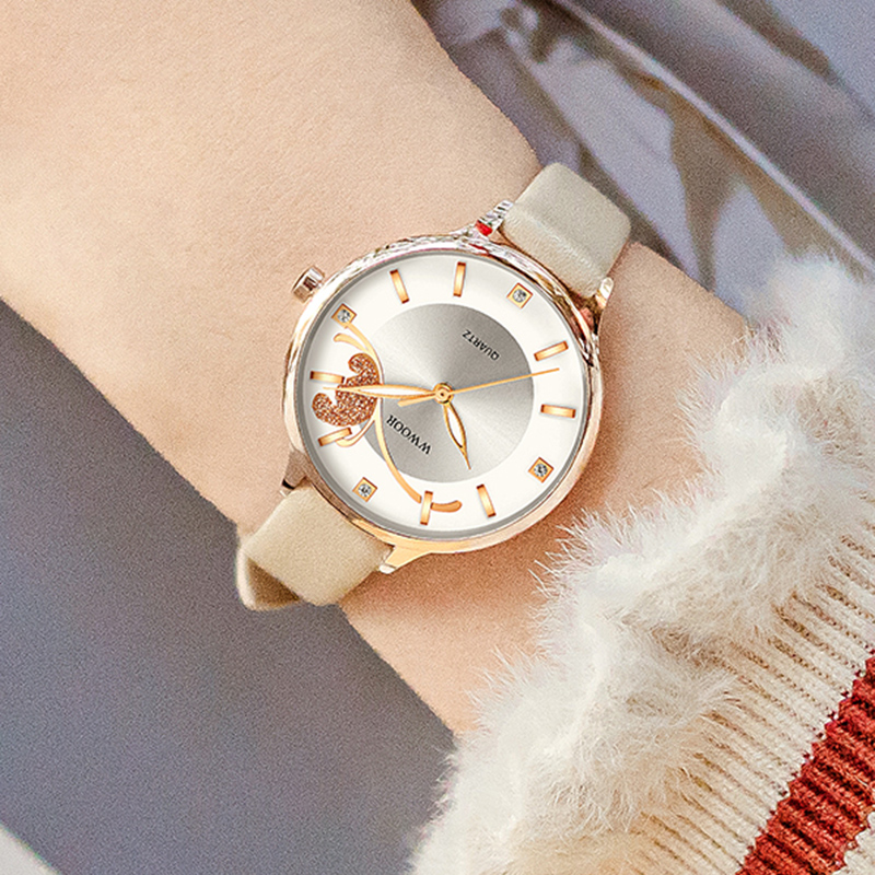 WWOOR Luxury Women's Watch Qua - Luxury Watch White 评论和价格
