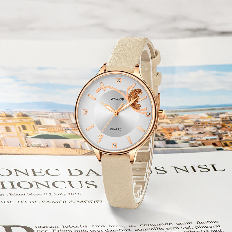 WWOOR Luxury Women's Watch Qua - Luxury Watch White 评论和价格