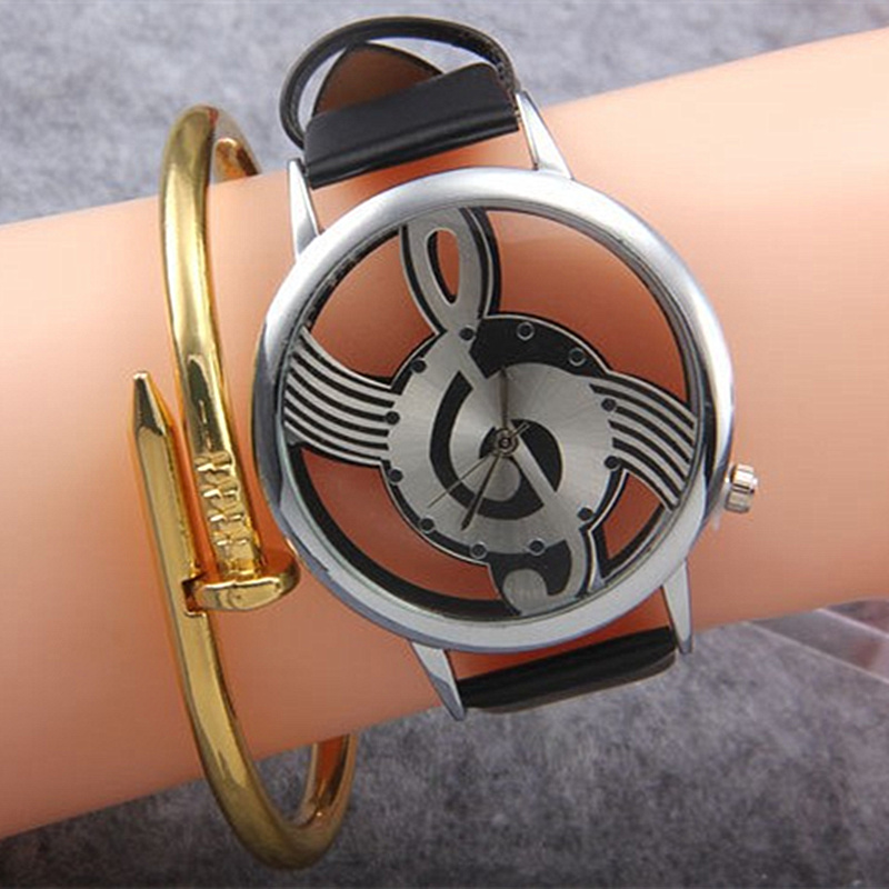 Fashion Hollow Music Shape Wat - Luxury Watch White 评论和价格