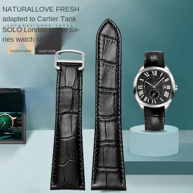 Watchband Genuine Leather Watc - Cartier Watch Tank 评论和价格