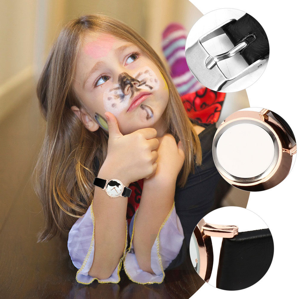 2Pcs Female Cartoon Cat Wrist  - Luxury Watch White 评论和价格