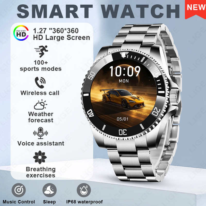 LIGE Smart Watch Luxury Steel  - Luxury Watch Hd 评论和价格