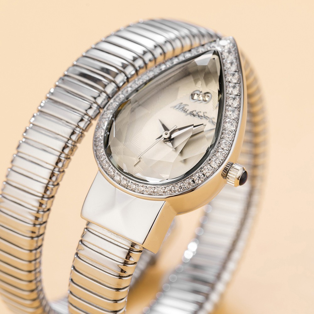 MISSFOX Snake Shape Diamond Wa - Luxury Watch White 评论和价格