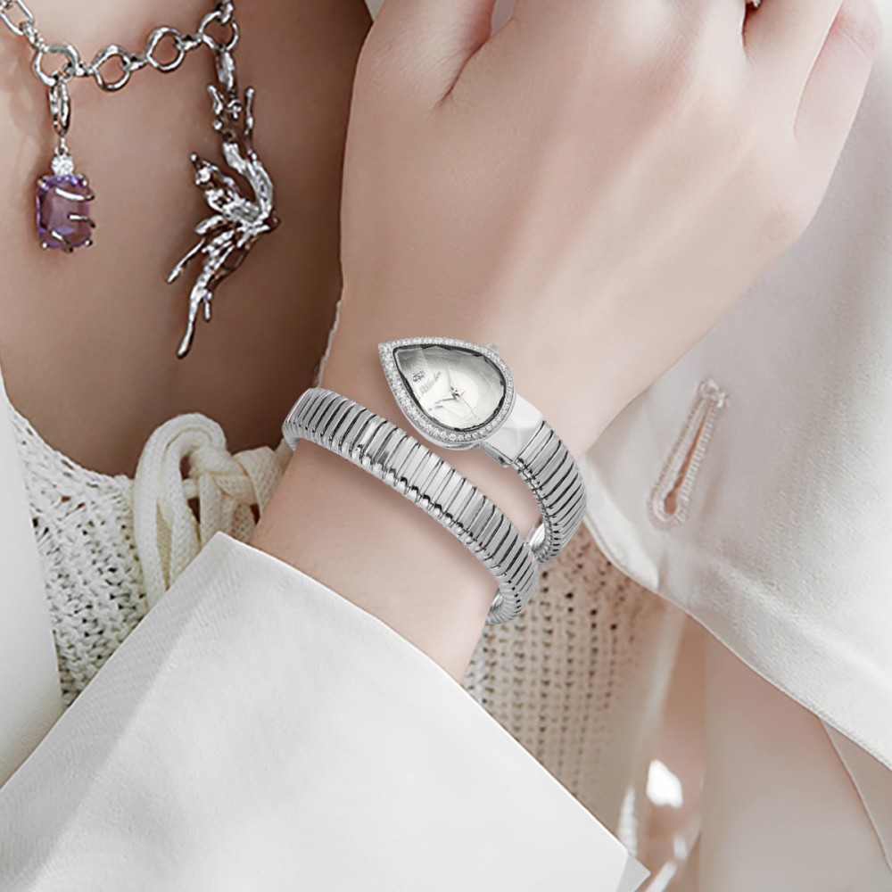 MISSFOX Snake Shape Diamond Wa - Luxury Watch White 评论和价格