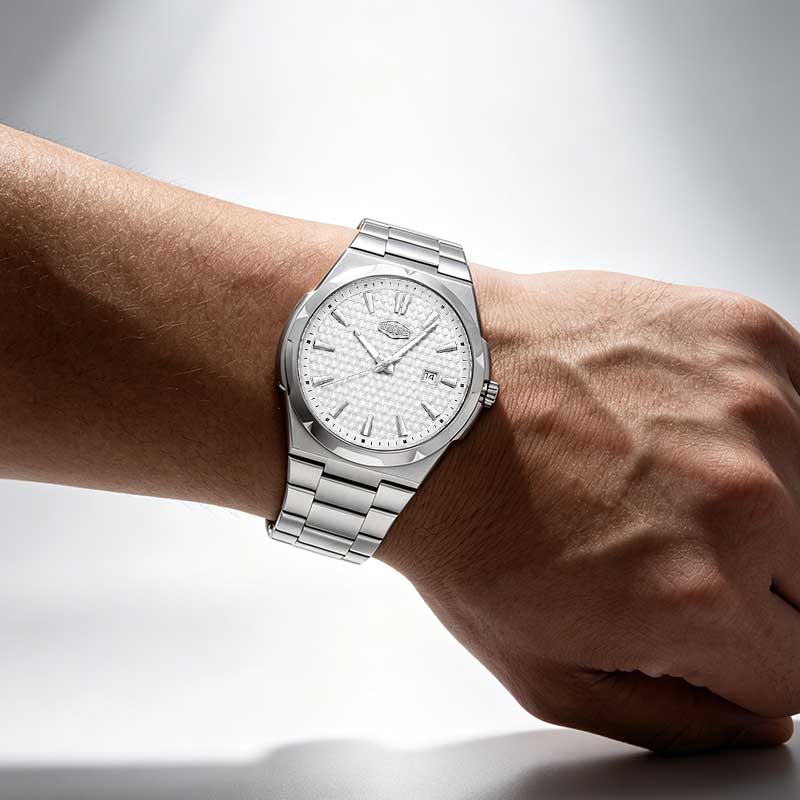HEROFORCE Silver White Men Wri - Luxury Watch White 评论和价格
